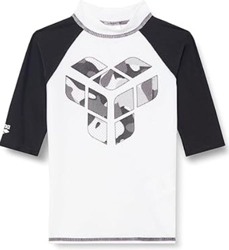 Arena Boys Jr Rash Vest S/S Graphic Shirt - T-shirt Anti-UV Manches Courtes Garçon Fille, Protection UPF 40+