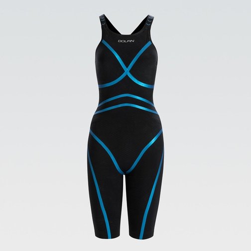 DOLFIN Women's Lightstrike Bonded Open Back Tight Leg Long Swimsuit