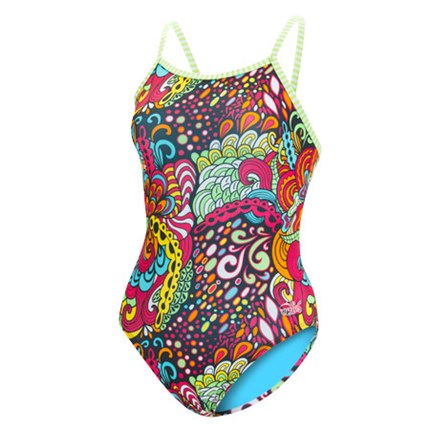 Dolfin Girls Bellas Solids Butterfly Back One-Piece Swimsuit Size 28 30