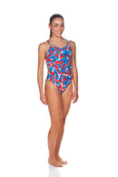 ARENA Women's Shattered Glass Challenged Back One Piece Swimsuit