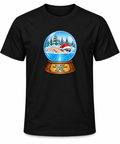 VLX Santa Hat Swimmer Snow Globe Holiday T-Shirt