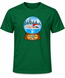 VLX Santa Hat Swimmer Snow Globe Holiday T-Shirt