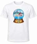 VLX Santa Hat Swimmer Snow Globe Holiday T-Shirt