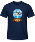 VLX Santa Hat Swimmer Snow Globe Holiday T-Shirt