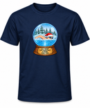 VLX Santa Hat Swimmer Snow Globe Holiday T-Shirt