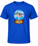 VLX Santa Hat Swimmer Snow Globe Holiday T-Shirt
