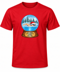 VLX Santa Hat Swimmer Snow Globe Holiday T-Shirt