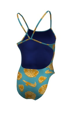 NIKE Women's HydraStrong Multi Print Cutout One Piece Swimsuit