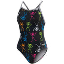 DOLFIN Uglies Dancing Skeletons V-2 Back One Piece Swimsuit