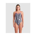 Arena WOMEN'S ARENA PAINTERS STRIPE SWIMSUIT LACE BACK WOMAN