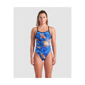 Arena WOMEN'S ARENA GOLD LEAVES SWIMSUIT CHALLENGE BACK WOMAN