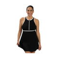Dolfin AQUASHAPE Solid Zip Front Fit and Flare Swim Dress