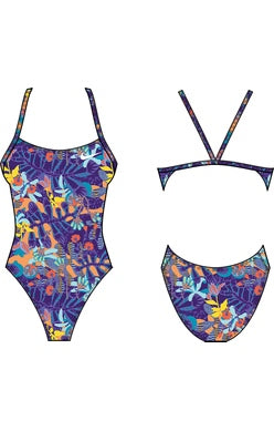 NIKE Womens HydraStrong Print Cutout One Piece Swimsuit-Sale