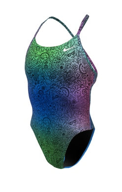 Nike Women's Hydrastrong Multiprint Lace-Up Tie-Back One Piece Swimsuit - (Additional Colors)