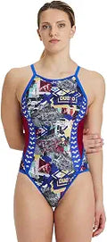 Arena WOMEN'S ARENA ICONS SWIMSUIT FAST BACK ALL OVER WOMAN