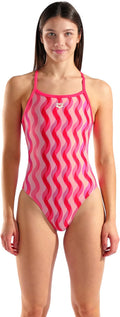 Arena WOMEN'S ARENA RIPPLE PRINT SWIMSUIT CHALLENGE BACK Performance WOMAN