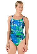 SPEEDO PowerFLEX Eco Splatter Chatter Flyback One Piece Swimsuit-Adult