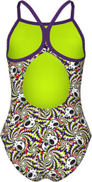 Arena GIRL'S ARENA FUN SKULLS SWIMSUIT LIGHTDROP BACK L Performance GIRL