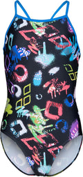 Arena GIRL'S ARENA GRAFFITI SWIMSUIT LIGHT DROP BACK L FEEL GIRL