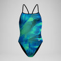 Speedo Women's Linear Lava Turnback One Piece Swimsuit