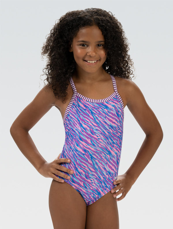 Dolfin Uglies Girls' Aurora Criss-Cross Back One Piece Swimsuit