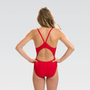 DOLFIN Womens XtraSleek Guard Solid Red V-2 Back Onepiece