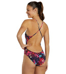 NIKE Womens HydraStrong Print Cutout One Piece Swimsuit