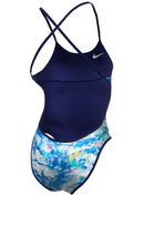 Nike Hydrastrong Multi Print Reversible Tie-Back One Piece Swimsuit