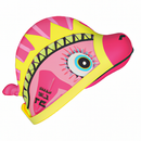 TYR Kids' Characters Dino Diva Swim Cap, Pink/Yellow, One Size