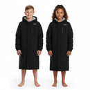Two young kids wearing matching TYR Hydrosphere Tech Parka in black