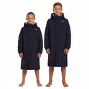 Two young kids wearing matching TYR Hydrosphere Tech Parka in navy blue