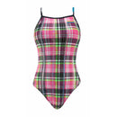 FINALS Funnies Female Diamond Plaid Wing Back Swimsuit