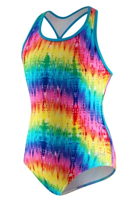 SPEEDO Rainbow Mist Keyhole Racer Back (7-16)