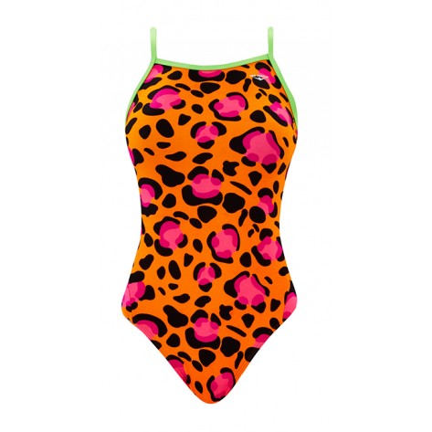 THE FINALS Women's Funnies Lepoardess Flutter Back Swimsuit