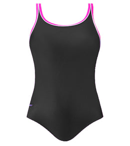 SPEEDO Girls Solid Piped Racerback One Piece 7-16