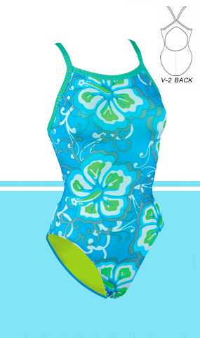DOLFIN Uglies Female V-2 Back Blossom Blue